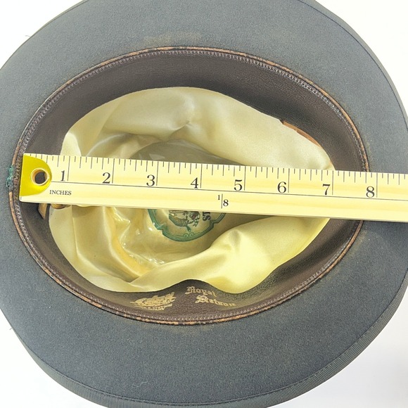 Vtg Royal Stetson Fedora Hat Gray Fur Felt John R. Stetson Co. Ribbon Mens Dress - Picture 4 of 15